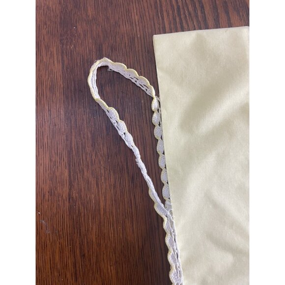 Sears Perma-Prest Pillowcase 2 Yellow w/ White Crochet Trim 42" x 36" Vtg READ - Picture 7 of 12